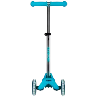 Детский трёхколёсный самокат Micro Mini Deluxe Glow LED Plus (MMD214) 50 кг/ Aqua photo 2
