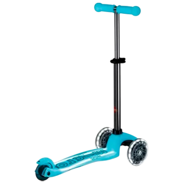 Trotinetă pentru copii cu trei roți Micro Mini Deluxe Glow LED Plus (MMD214) 50 kg/ Aqua photo 3