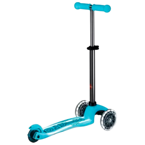 Trotinetă pentru copii cu trei roți Micro Mini Deluxe Glow LED Plus (MMD214) 50 kg/ Aqua photo 3