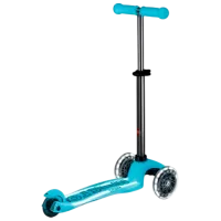 Детский трёхколёсный самокат Micro Mini Deluxe Glow LED Plus (MMD214) 50 кг/ Aqua photo 3