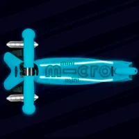 Детский трёхколёсный самокат Micro Mini Deluxe Glow LED Plus (MMD214) 50 кг/ Aqua photo 4