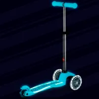 Детский трёхколёсный самокат Micro Mini Deluxe Glow LED Plus (MMD214) 50 кг/ Aqua photo 5