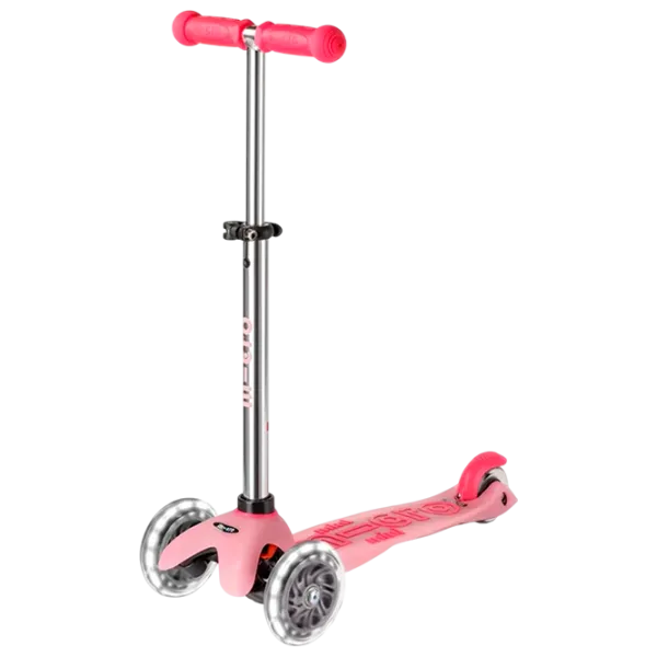 Trotinetă pentru copii cu trei roți Micro Mini Deluxe Glow LED (MMD217) 50 kg/ Frosty Pink photo 1