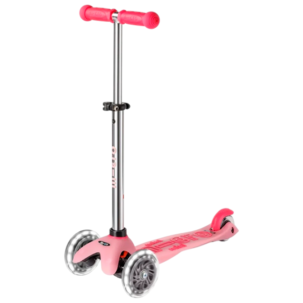 Trotinetă pentru copii cu trei roți Micro Mini Deluxe Glow LED (MMD217) 50 kg/ Frosty Pink photo 1
