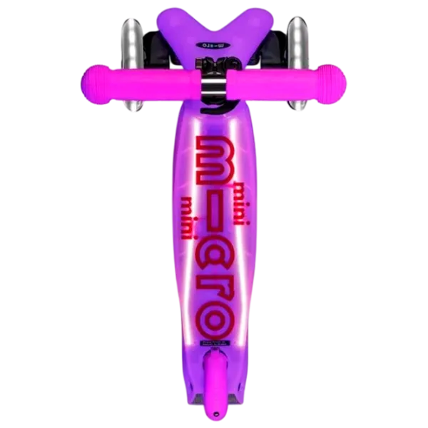 Trotinetă pentru copii cu trei roți Micro Mini Deluxe Glow LED (MMD217) 50 kg/ Frosty Pink photo 2