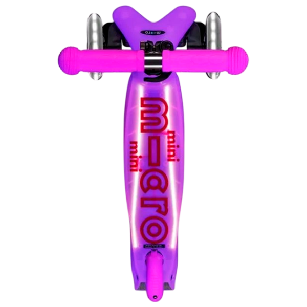 Trotinetă pentru copii cu trei roți Micro Mini Deluxe Glow LED (MMD217) 50 kg/ Frosty Pink photo 2