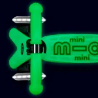 Детский трёхколёсный самокат Micro Mini Deluxe Glow LED (MMD216) 50 кг/ Ледяной лайм photo 3