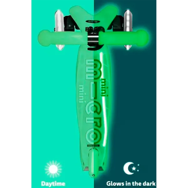 Trotinetă pentru copii cu trei roți Micro Mini Deluxe Glow LED (MMD216) 50 kg/ Icy Lime photo 5