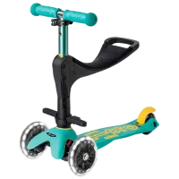 Trotinetă pentru copii cu trei roți Micro Mini 3in1 Deluxe ECO LED (MMD169) 50 kg/ Mint
