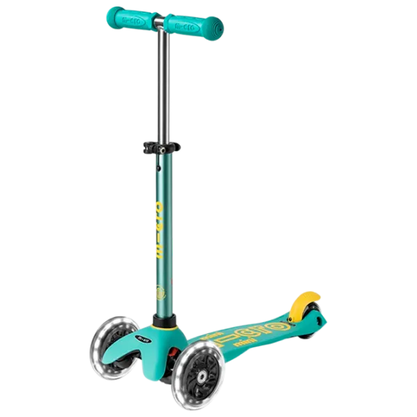 Trotinetă pentru copii cu trei roți Micro Mini 3in1 Deluxe ECO LED (MMD169) 50 kg/ Mint photo 5