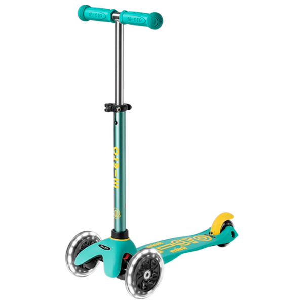 Trotinetă pentru copii cu trei roți Micro Mini 3in1 Deluxe ECO LED (MMD169) 50 kg/ Mint photo 5