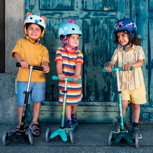 Trotinetă pentru copii cu trei roți Micro Mini 3in1 Deluxe ECO LED (MMD169) 50 kg/ Mint photo 6