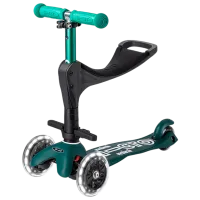 Trotinetă pentru copii cu trei roți Micro Mini 3in1 Deluxe ECO LED (MMD167) 50 kg/ Green
