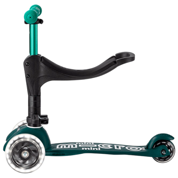 Trotinetă pentru copii cu trei roți Micro Mini 3in1 Deluxe ECO LED (MMD167) 50 kg/ Green photo 2