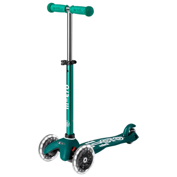 Trotinetă pentru copii cu trei roți Micro Mini 3in1 Deluxe ECO LED (MMD167) 50 kg/ Green photo 4