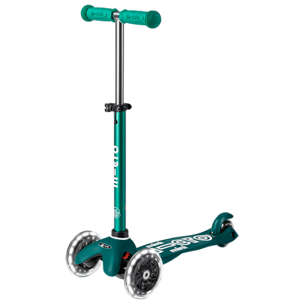 Trotinetă pentru copii cu trei roți Micro Mini 3in1 Deluxe ECO LED (MMD167) 50 kg/ Green photo 4