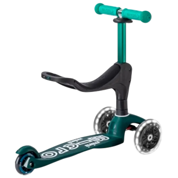 Trotinetă pentru copii cu trei roți Micro Mini 3in1 Deluxe ECO LED (MMD167) 50 kg/ Green photo 5