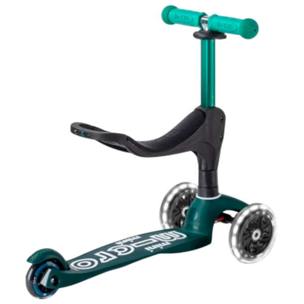 Trotinetă pentru copii cu trei roți Micro Mini 3in1 Deluxe ECO LED (MMD167) 50 kg/ Green photo 5