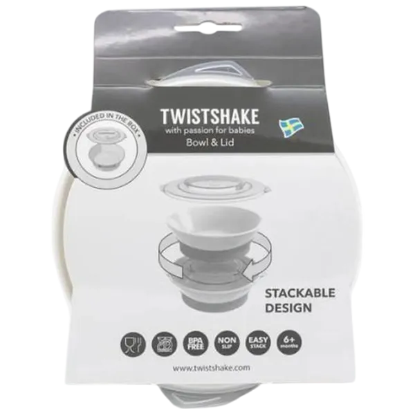Bol U-GROW Twistshake Unisex / 6+ luni / White photo 2