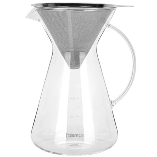 Турка Fissman POUR OVER 0.9л / Металл / Прозрачный photo 2