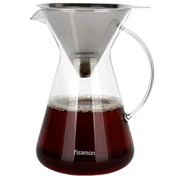 Турка Fissman POUR OVER 0.9л / Металл / Прозрачный photo 3