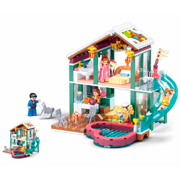 Конструктор Sluban Holiday home Классический/ Розовый photo 5 Конструктор Sluban Holiday home Классический/ Розовый photo 5