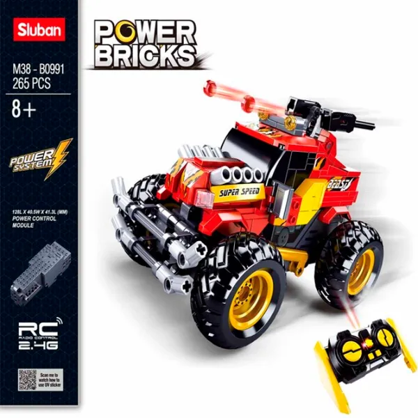 Constructor cu telecomandă Sluban SUV Transport/ Red photo 3