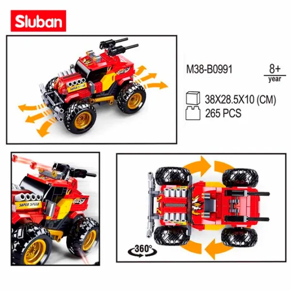 Constructor cu telecomandă Sluban SUV Transport/ Red photo 6