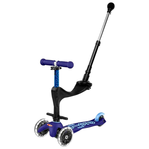 Trotinetă pentru copii cu trei roți Micro Mini 3in1 Deluxe Plus LED (MMD145) 50 kg/ Blue photo 1