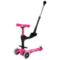 Trotinetă pentru copii cu trei roți Micro Mini 3in1 Deluxe Plus LED (MMD146) 50 kg/ Pink
