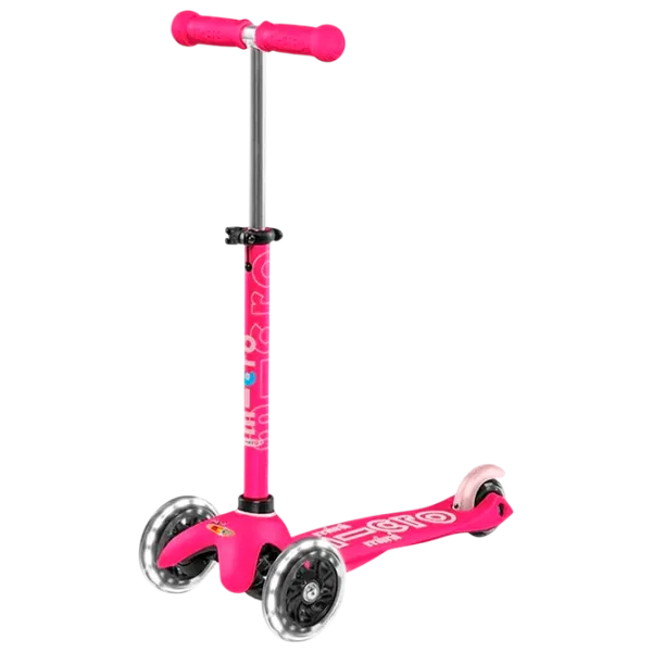 Trotinetă pentru copii cu trei roți Micro Mini 3in1 Deluxe Plus LED (MMD146) 50 kg/ Pink photo 2