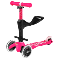 Trotinetă pentru copii cu trei roți Micro Mini 3in1 Deluxe Plus LED (MMD146) 50 kg/ Pink photo 3