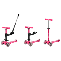 Trotinetă pentru copii cu trei roți Micro Mini 3in1 Deluxe Plus LED (MMD146) 50 kg/ Pink photo 5