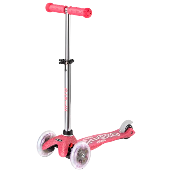 Trotinetă pentru copii cu trei roți Micro Mini Deluxe Fairy Glitter LED (MMD208) 50 kg/ Pink photo 1