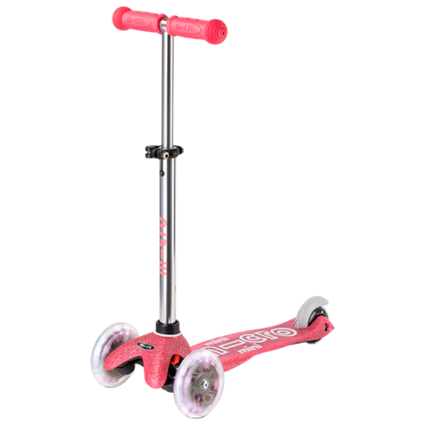 Trotinetă pentru copii cu trei roți Micro Mini Deluxe Fairy Glitter LED (MMD208) 50 kg/ Pink photo 1