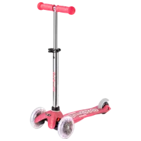 Trotinetă pentru copii cu trei roți Micro Mini Deluxe Fairy Glitter LED (MMD208) 50 kg/ Pink