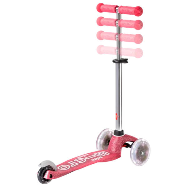 Trotinetă pentru copii cu trei roți Micro Mini Deluxe Fairy Glitter LED (MMD208) 50 kg/ Pink photo 5