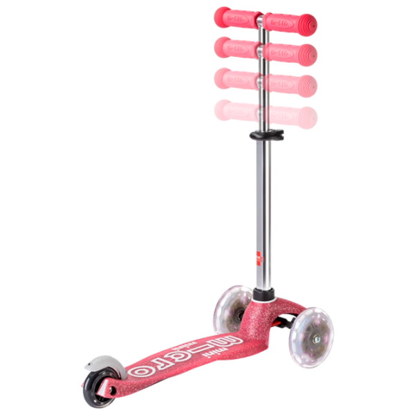 Trotinetă pentru copii cu trei roți Micro Mini Deluxe Fairy Glitter LED (MMD208) 50 kg/ Pink photo 5