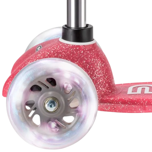 Trotinetă pentru copii cu trei roți Micro Mini Deluxe Fairy Glitter LED (MMD208) 50 kg/ Pink photo 6