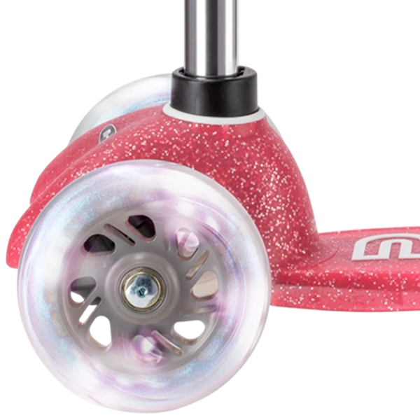 Trotinetă pentru copii cu trei roți Micro Mini Deluxe Fairy Glitter LED (MMD208) 50 kg/ Pink photo 6