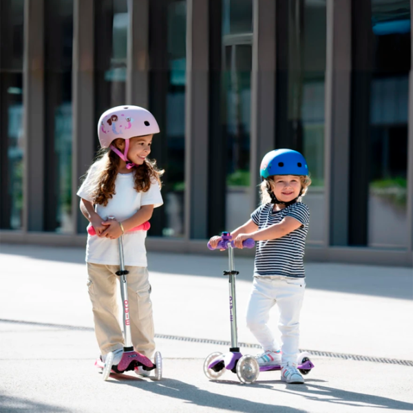 Trotinetă pentru copii cu trei roți Micro Mini Deluxe Fairy Glitter LED (MMD208) 50 kg/ Pink photo 7