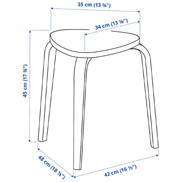 Табурет Ikea Kyrre Синий photo 2