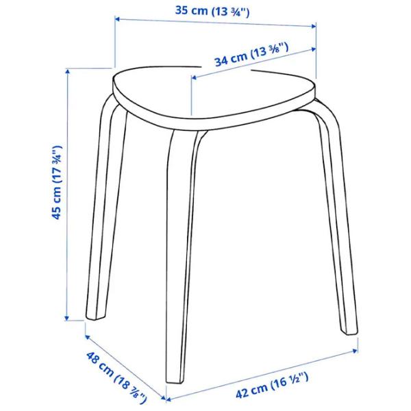 Табурет Ikea Kyrre Синий photo 2