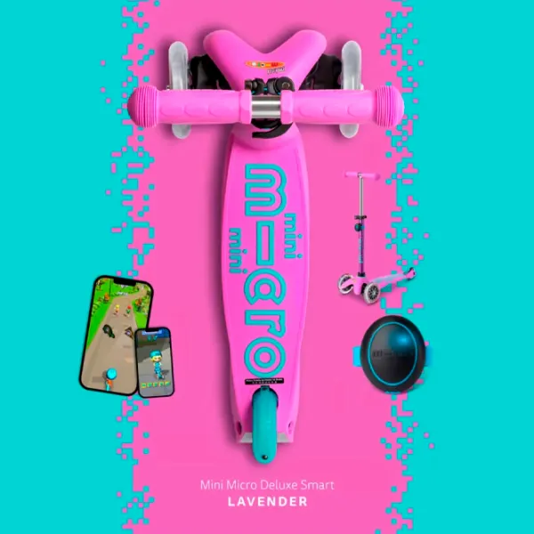 Trotinetă pentru copii cu două roți Micro Smart (MMD126) 50 kg/ Lavender photo 5