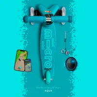 Trotinetă pentru copii cu două roți Micro Smart (MMD127) 50 kg/ Aqua photo 5
