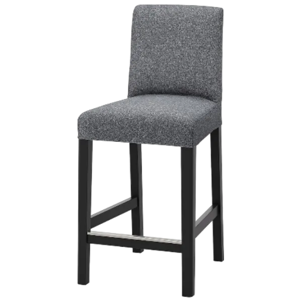 Барный стул Ikea Bergmund/Gunnared  Текстиль / Массив / Черный photo 1
