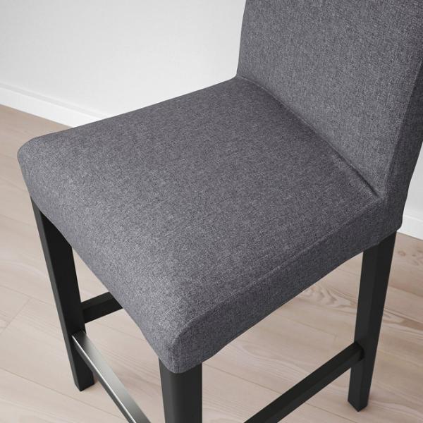 Барный стул Ikea Bergmund/Gunnared  Текстиль / Массив / Черный photo 5