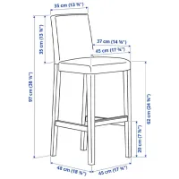 Scaun de bar Ikea Bergmund/Gunnared Textil / Masiv / Black photo 6