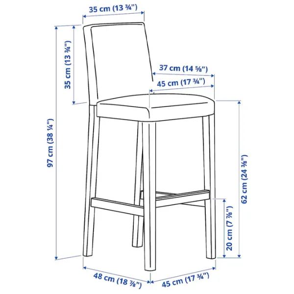Барный стул Ikea Bergmund/Gunnared  Текстиль / Массив / Белый photo 2 Барный стул Ikea Bergmund/Gunnared  Текстиль / Массив / Белый photo 2