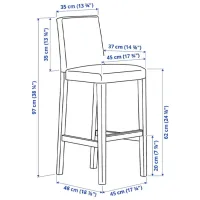 Барный стул Ikea Bergmund/Orrsta Текстиль / Массив / Черный photo 6